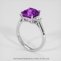4.64 Ct. Purple Sapphire Ring, 18K White Gold 2