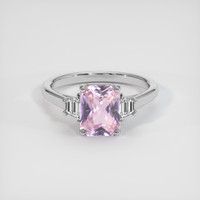 2.10 Ct. Pink Sapphire Ring, 18K White Gold 1
