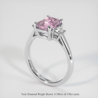 2.10 Ct. Pink Sapphire Ring, 18K White Gold 2