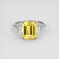 5.02 Ct. Yellow Sapphire Ring, 18K White Gold 1