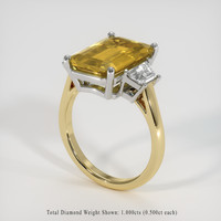 5.19 Ct. Bi Color Sapphire Ring, 14K White & Yellow 2