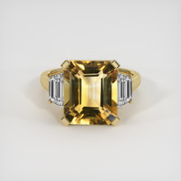 5.62 Ct. Orangish Yellow Citrine Ring, 10K Yellow Gold 1