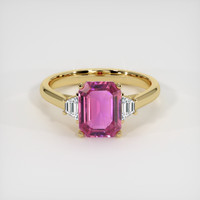 2.20 Ct. Pink Sapphire Ring, 14K Yellow Gold 1