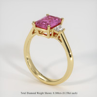 2.20 Ct. Pink Sapphire Ring, 14K Yellow Gold 2