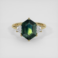 3.86 Ct. Bi Color Sapphire Ring, 14K Yellow Gold 1