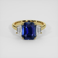4.02 Ct. Blue Sapphire Ring, 14K Yellow Gold 1