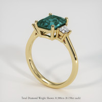 3.05 Ct. Bluish Green Sapphire Ring, 14K Yellow Gold 2