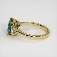 3.05 Ct. Bluish Green Sapphire Ring, 14K Yellow Gold 4