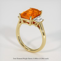 6.28 Ct. Orange Sapphire Ring, 14K Yellow Gold 2
