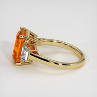 6.28 Ct. Orange Sapphire Ring, 14K Yellow Gold 4