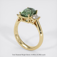 3.64 Ct. Green Sapphire Ring, 14K Yellow Gold 2