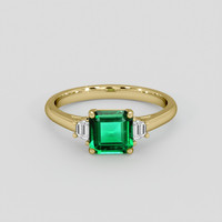 1.41 Ct. Emerald Ring, 18K Yellow Gold 1