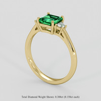1.41 Ct. Emerald Ring, 18K Yellow Gold 2