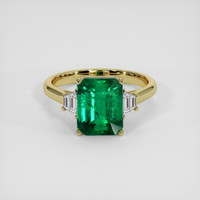 3.03 Ct. Emerald Ring, 18K Yellow Gold 1