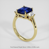 4.02 Ct. Blue Sapphire Ring, 18K Yellow Gold 2