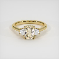 1.68 Ct. Peach Sapphire Ring, 18K Yellow Gold 1