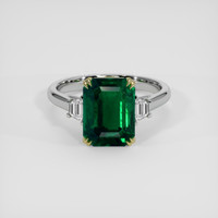 3.71 Ct. Emerald Ring, 18K Yellow & White 1