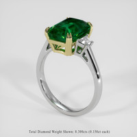 3.71 Ct. Emerald Ring, 18K Yellow & White 2