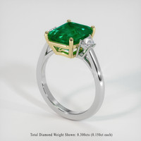 3.70 Ct. Emerald Ring, 18K Yellow & White 2