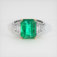 4.97 Ct. Emerald Ring, 18K Yellow White 1