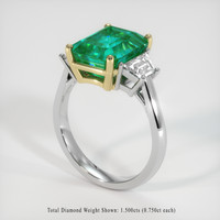 4.97 Ct. Emerald Ring, 18K Yellow White 2