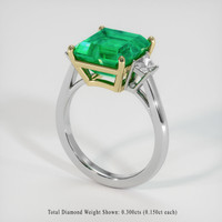 4.87 Ct. Emerald Ring, 18K Yellow & White 2