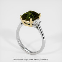 4.07 Ct. Greenish Brown Sapphire Ring, 18K Yellow & White 2