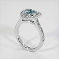 1.72 Ct. Bluish Green Sapphire Ring, 14K White Gold 2