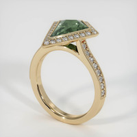 2.18 Ct. Green Sapphire Ring, 14K Yellow Gold 2