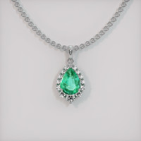0.84 Ct. Emerald Pendant, Platinum 950 1