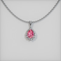 1.08 Ct. Padparadscha Sapphire Pendant, 14K White Gold 1