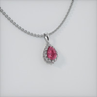1.08 Ct. Padparadscha Sapphire Pendant, 14K White Gold 2