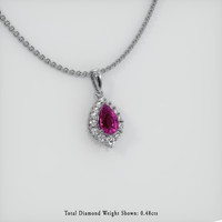 1.79 Ct. Pink Sapphire Pendant, 14K White Gold 2