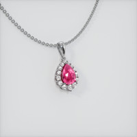 2.96 Ct. Purplish Pink Sapphire Pendant, 14K White Gold 2