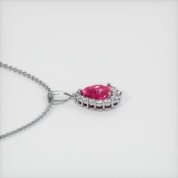 2.96 Ct. Purplish Pink Sapphire Pendant, 14K White Gold 3