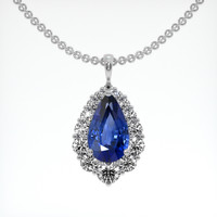 4.51 Ct. Blue Sapphire Pendant, 14K White Gold 1