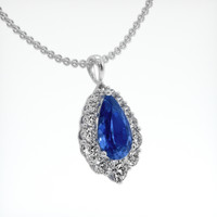 4.51 Ct. Blue Sapphire Pendant, 14K White Gold 2