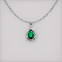 4.29 Ct. Emerald Pendant, 18K White Gold 1