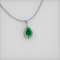 4.29 Ct. Emerald Pendant, 18K White Gold 2