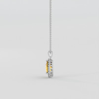 2.02 Ct. Orangish Yellow Sapphire Pendant, 18K White Gold 3