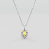 2.02 Ct. Orangish Yellow Sapphire Pendant, 18K White Gold 4