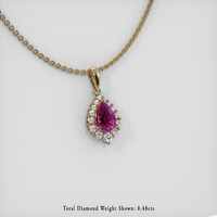 1.79 Ct. Pink Sapphire Pendant, 14K Yellow Gold 2
