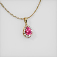 2.96 Ct. Purplish Pink Sapphire Pendant, 14K Yellow Gold 2