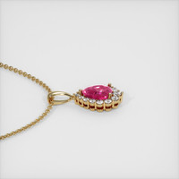 2.96 Ct. Purplish Pink Sapphire Pendant, 14K Yellow Gold 3