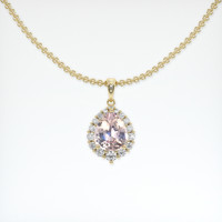 1.89 Ct. Peach Sapphire Pendant, 14K Yellow Gold 1