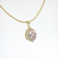 1.89 Ct. Peach Sapphire Pendant, 14K Yellow Gold 2