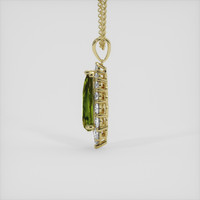 3.87 Ct. Yellowish Green Sapphire Pendant, 14K Yellow Gold 3