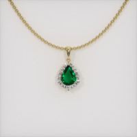 Halo Emerald Pendant 3.95 Ct., 18K Yellow Gold Preview
