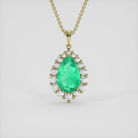 3.82 Ct. Emerald Pendant, 18K Yellow Gold 1