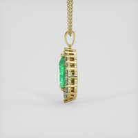 3.82 Ct. Emerald Pendant, 18K Yellow Gold 3